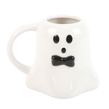 Load image into Gallery viewer, Mr Boo Ghost Shaped Mug with Bow Tie
