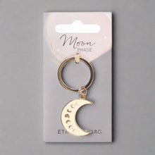 Load image into Gallery viewer, Moon Phase Crescent Enamel Keyring
