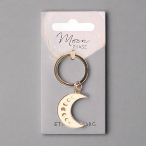 Moon Phase Crescent Enamel Keyring