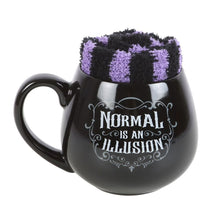 Load image into Gallery viewer, Normal is an Illusion Gothic Mug and Socks Set
