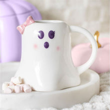 Load image into Gallery viewer, Miss Boo Ghost Shaped Mug with Bow
