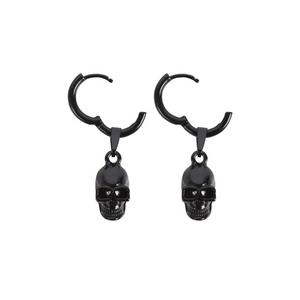 Black Gothic Stainless Steel Skull Earrings