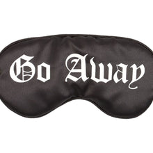 Load image into Gallery viewer, Gothic &#39;Go Away&#39; Black Satin Sleep Mask
