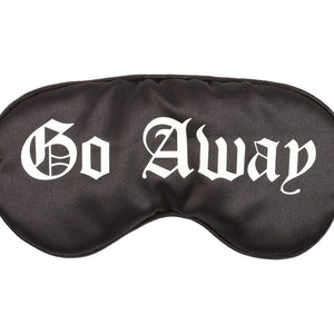 Gothic 'Go Away' Black Satin Sleep Mask