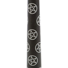 Load image into Gallery viewer, Gothic Homeware Set of 3 Black Magic Pentagram Taper Candles
