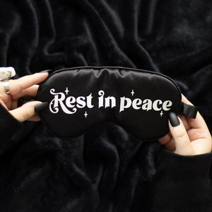 Gothic 'Rest in Peace' Satin Sleep Mask