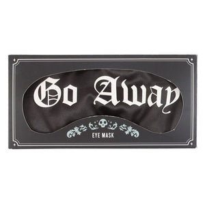 Gothic 'Go Away' Black Satin Sleep Mask