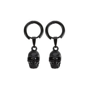 Black Gothic Stainless Steel Skull Earrings