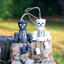 Load image into Gallery viewer, Black Skeleton Terracotta Pot Man
