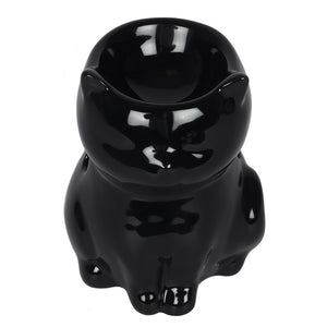 Cute Gothic Cat Oil Burner in Black