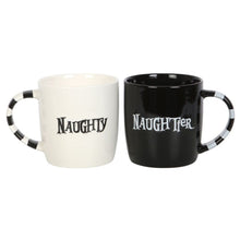 Load image into Gallery viewer, Naughty &amp; Naughtier Couples Mug Set Goth Homeware
