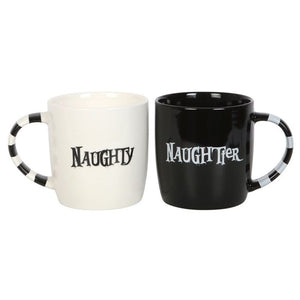 Naughty & Naughtier Couples Mug Set Goth Homeware