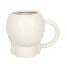 Load image into Gallery viewer, Matte White Skull Mug Goth Home Decor
