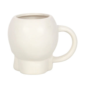 Matte White Skull Mug Goth Home Decor