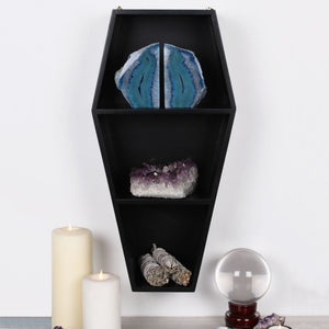 Gothic Coffin Wall Shelving / Crystal Display