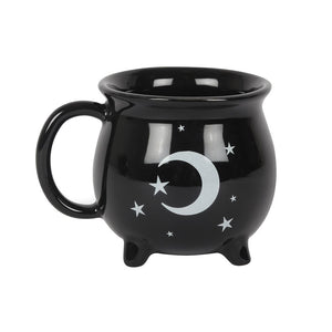 Witches Brew Ceramic Cauldron Tea Set & 4 8oz Moon Mugs