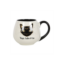 Load image into Gallery viewer, Magic, Coffee &amp; Cats Rounded Mug
