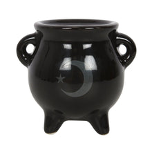 Load image into Gallery viewer, Mystical Moon Cauldron Ceramic Incense Holder Goth Homeware
