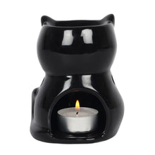 Load image into Gallery viewer, Cute Gothic Cat Oil Burner in Black
