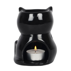 Cute Gothic Cat Oil Burner in Black