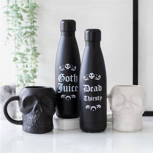 Matte Black Skull Mug Goth Home Decor