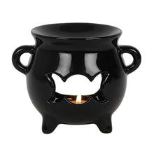 Load image into Gallery viewer, Triple Moon Cauldron Oil Burner Goth Homeware
