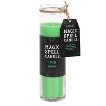 Load image into Gallery viewer, Green Tea Scented &#39;Luck&#39; Spell Tube Candle
