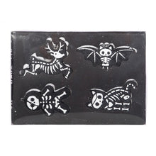 Load image into Gallery viewer, Set of 4 Black Creepy Skeleton Cookie Ornaments
