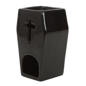 Black Coffin Oil Burner Gothic Homeware