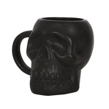 Load image into Gallery viewer, Matte Black Skull Mug Goth Home Decor
