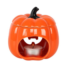 Load image into Gallery viewer, Orange Jack-O-Lantern Oil Burner Halloween Goth Homeware
