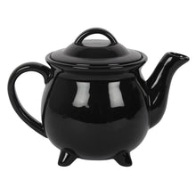 Load image into Gallery viewer, Witches Brew Ceramic Cauldron Tea Set &amp; 4 8oz Moon Mugs
