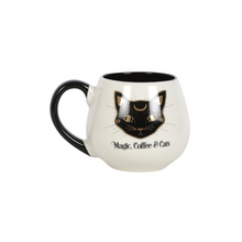 Load image into Gallery viewer, Magic, Coffee &amp; Cats Rounded Mug
