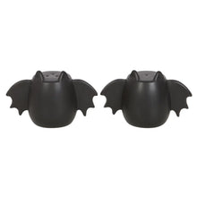 Load image into Gallery viewer, Black Set of 2 Gothic Bat Wing Salt and Pepper Shakers
