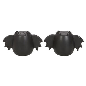 Black Set of 2 Gothic Bat Wing Salt and Pepper Shakers