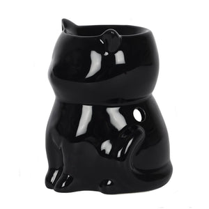 Cute Gothic Cat Oil Burner in Black