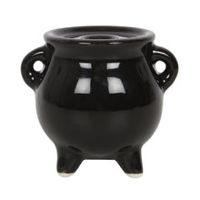 Load image into Gallery viewer, Triple Moon Cauldron Ceramic Incense Holder Goth Homeware
