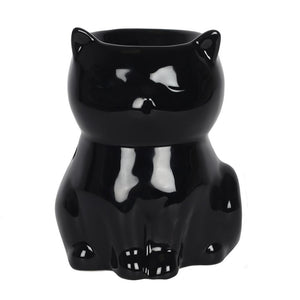 Cute Gothic Cat Oil Burner in Black