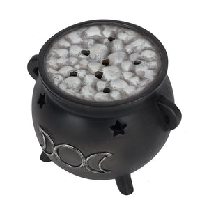 Triple Moon Cauldron Incense Cone Holder Goth Home Decor