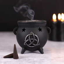 Load image into Gallery viewer, Triquetra Cauldron Incense Cone Holder Goth Homeware
