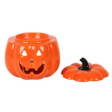 Load image into Gallery viewer, Orange Jack-O-Lantern Oil Burner Halloween Goth Homeware
