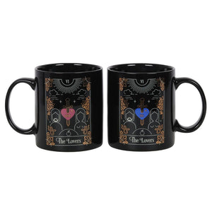 The Lovers Tarot Couples Black Mug Set Witchy Goth Homeware