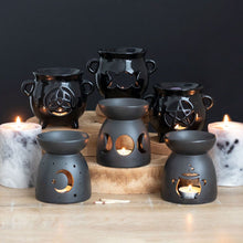 Load image into Gallery viewer, Triple Moon Cauldron Oil Burner Goth Homeware
