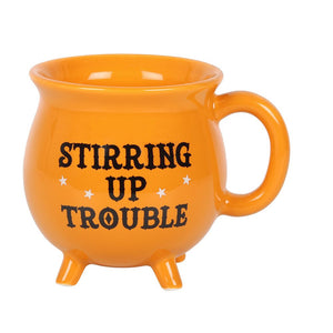 Stirring Up Trouble Orange Cauldron Mug Witchy Homeware