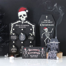 Load image into Gallery viewer, No Place Like Home Coffin Skeleton Christmas Plaque Goth Home Decor
