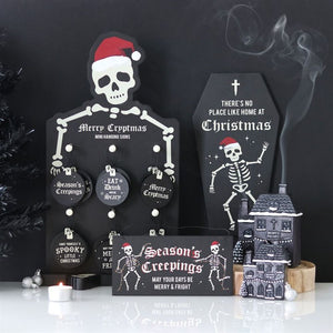 No Place Like Home Coffin Skeleton Christmas Plaque Goth Home Decor