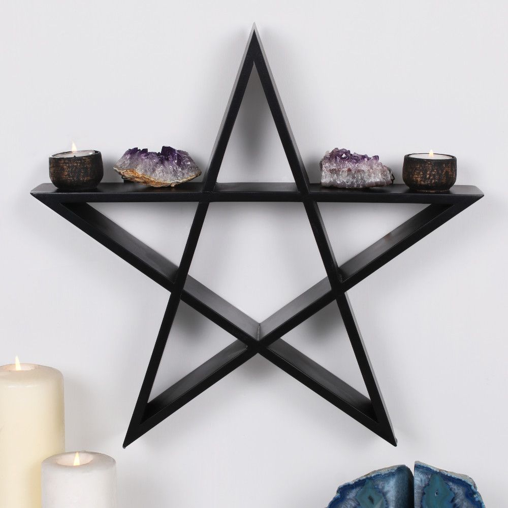 Pentagram Star Wall Display Shelf Goth Homeware