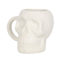 Load image into Gallery viewer, Matte White Skull Mug Goth Home Decor
