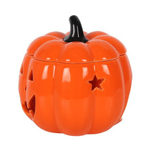 Load image into Gallery viewer, Orange Jack-O-Lantern Oil Burner Halloween Goth Homeware
