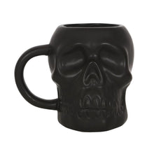 Load image into Gallery viewer, Matte Black Skull Mug Goth Home Decor
